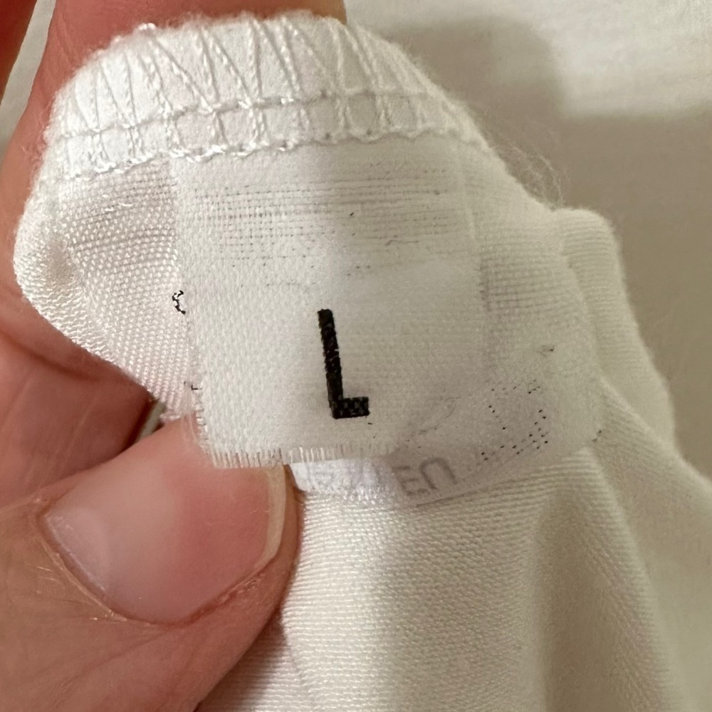 Peter O. Mahler Top Large Asymmetric Neckline White Jersey Knit Stretch Tunic - Picture 4 of 7